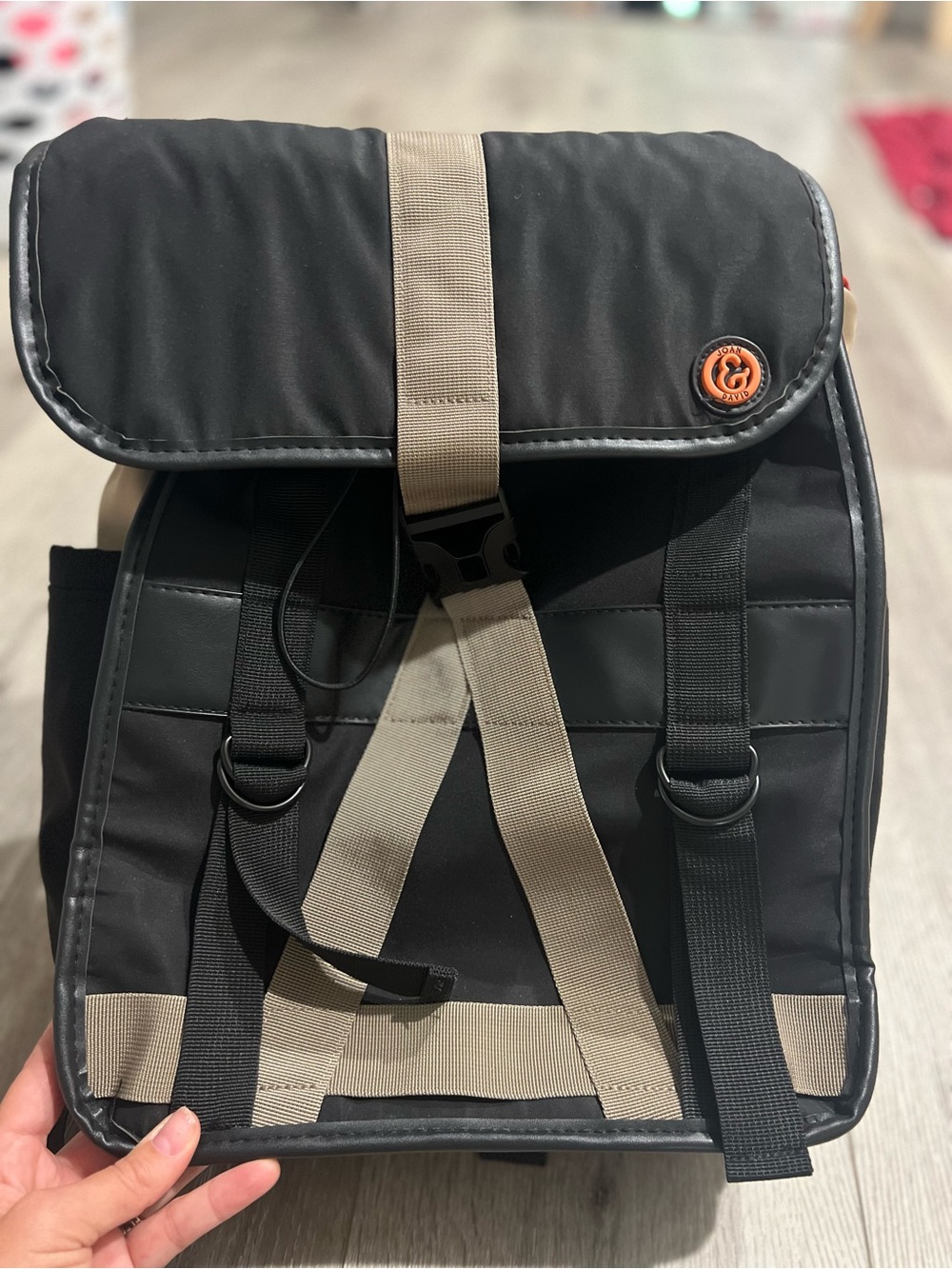 Joan & David Black and Tan 18 inch workbook Backpack
